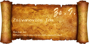 Zsivanovics Ida névjegykártya